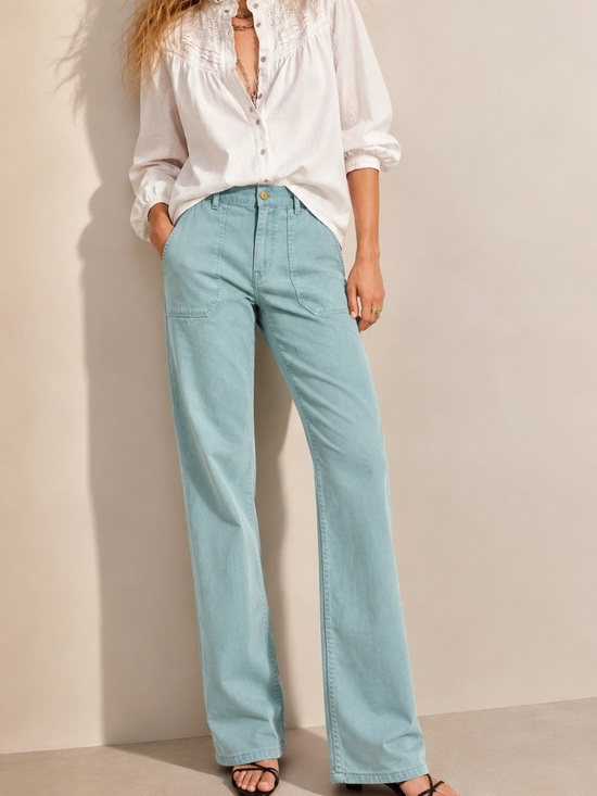 ba&sh Denim - ba&sh Blue Mid Rise Straight Leg Jeans Size 6 | Parisian Casual